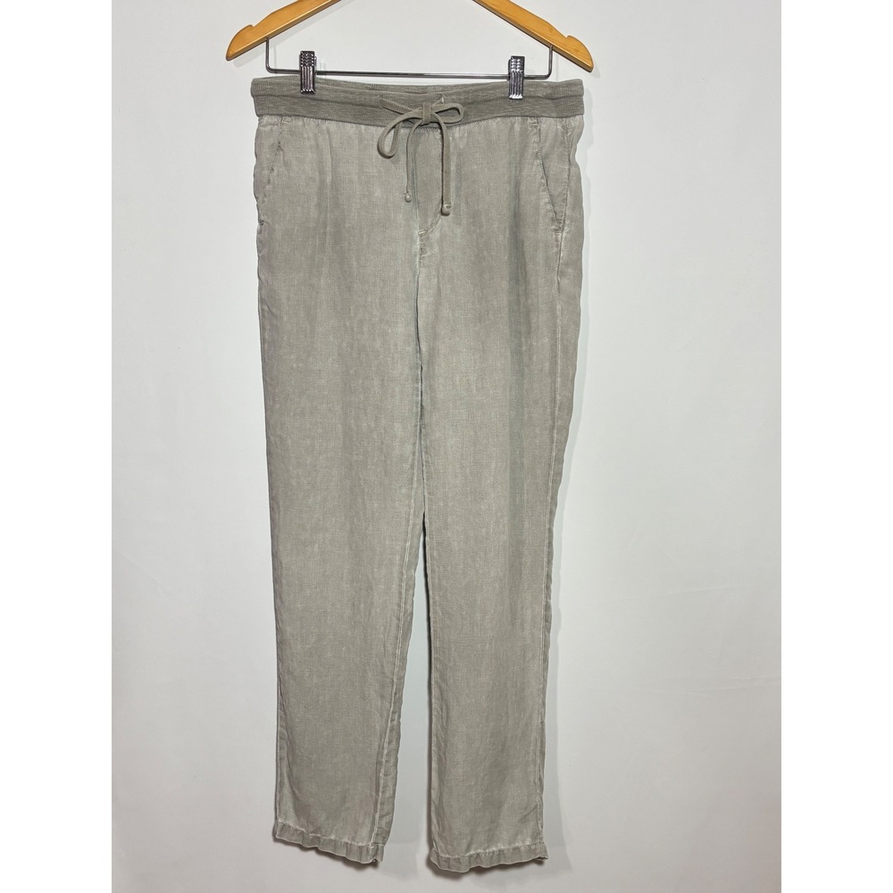 Standard James Perse Pants Womens 2 Gray Linen Drawstring Straight Resort